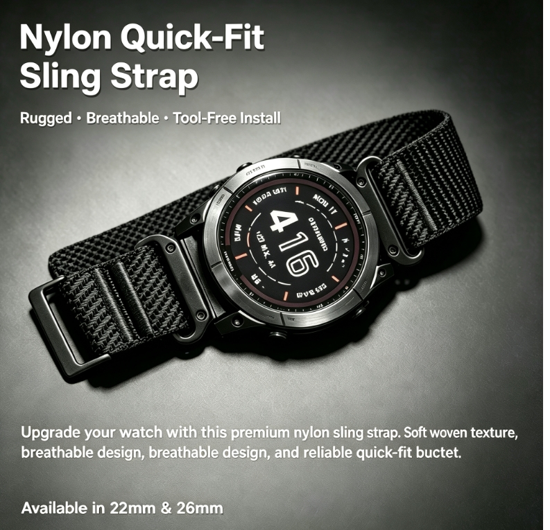 Sweat Band Wrist - Naylon Hızlı Takılabilir Saat Kayışı, 22mm