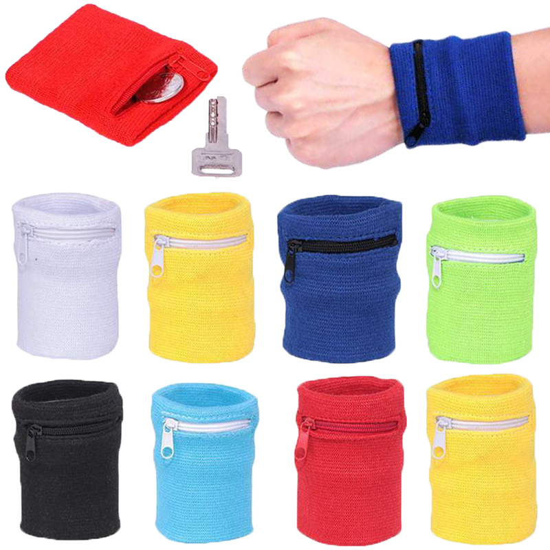 Sweat Band Wrist - Fermuarlı Spor Bilekliği Koşu Spor Kol